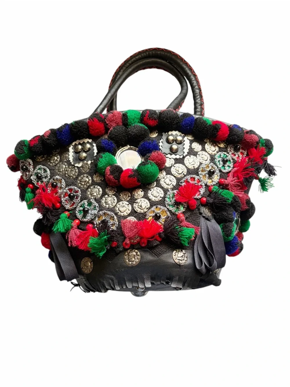 Figue Mini Pom Pom Colorful Tote Bag - Picture 2 of 9